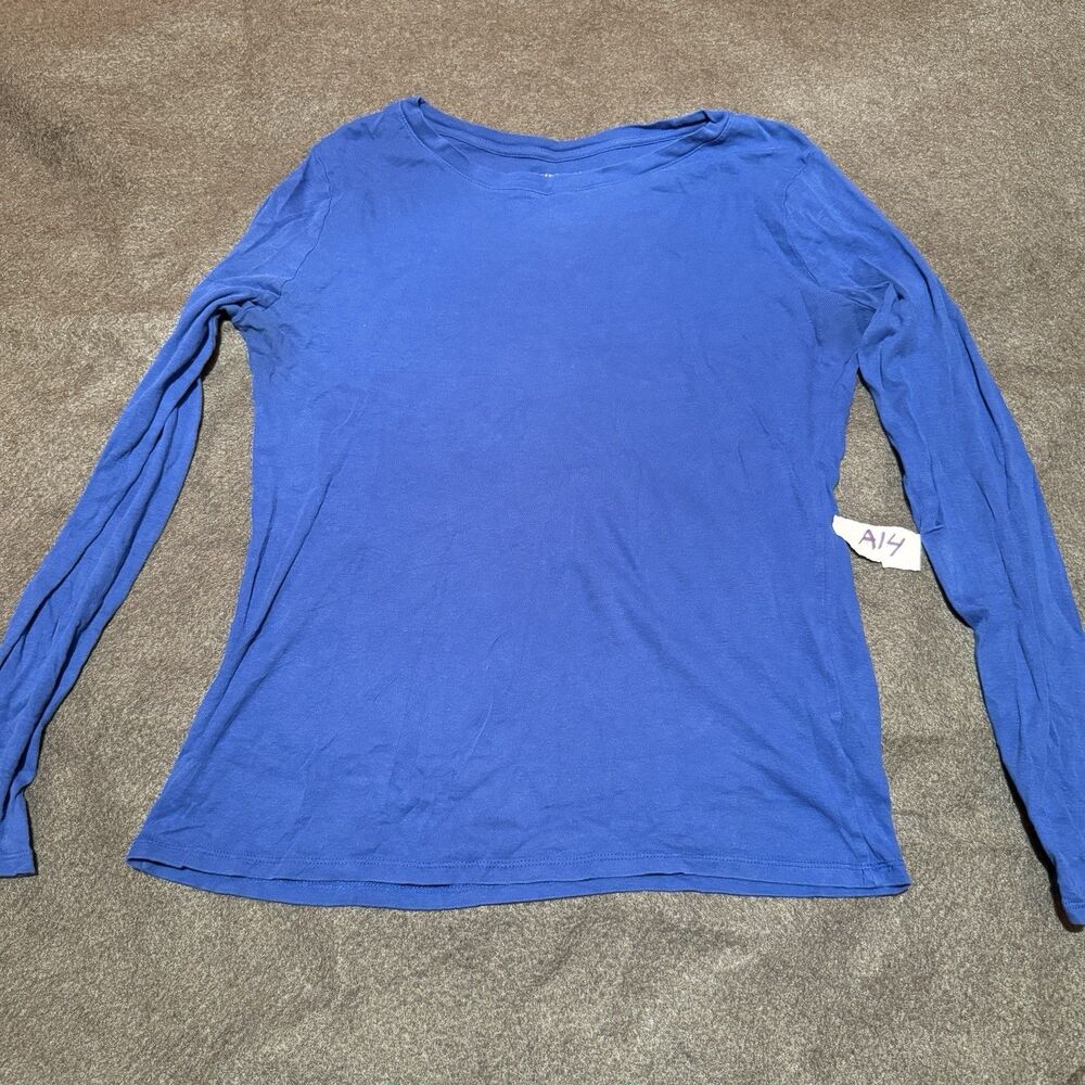 Merona Womens TShirt XL Extra Large Blue Long Sleeve Tee Shirt Basic Casual